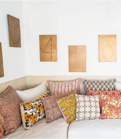 Hand-printed cushion covers