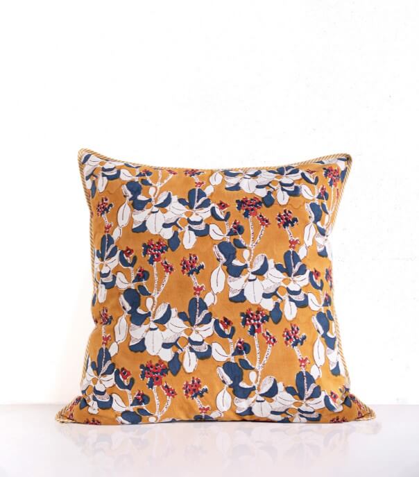 Hand-printed cushion cover