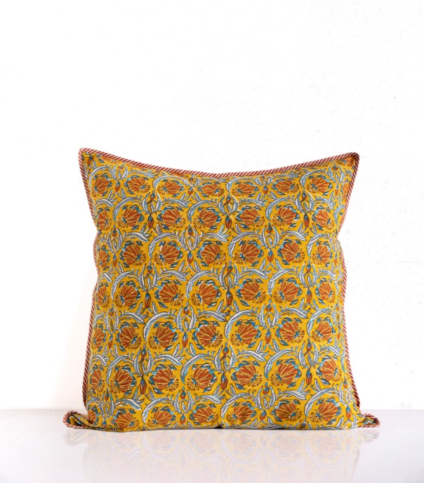 Hand-printed cushion cover