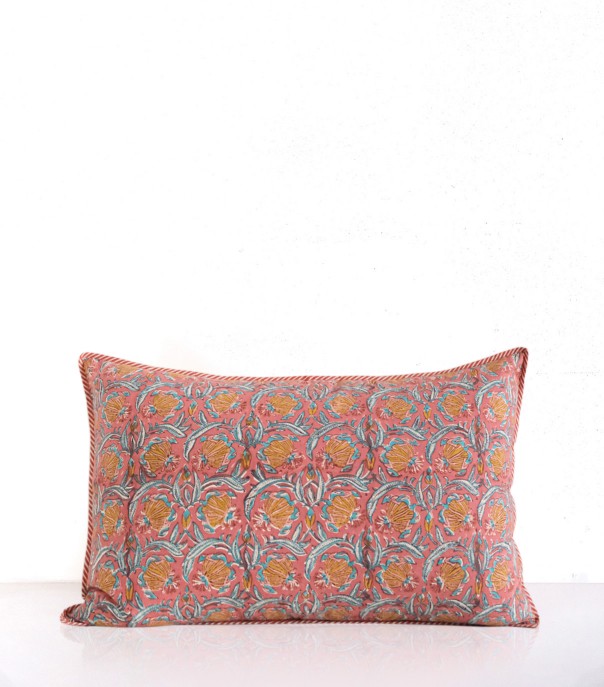 Hand-printed cushion cover