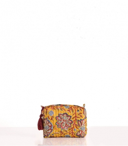 Trousse de toilette jaune moutarde