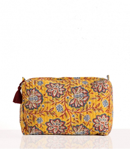 Trousse de toilette jaune moutarde