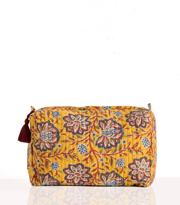 Trousse de toilette jaune moutarde