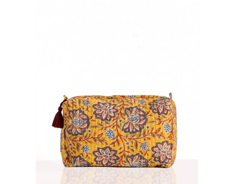 Trousse de toilette jaune moutarde