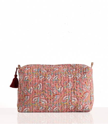 Trousse de toilette vieux rose