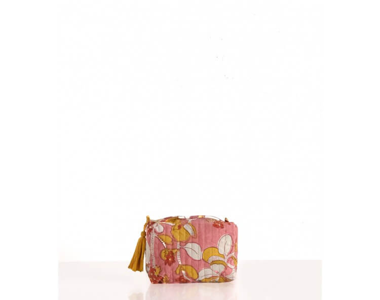 Trousse de maquillage vieux rose