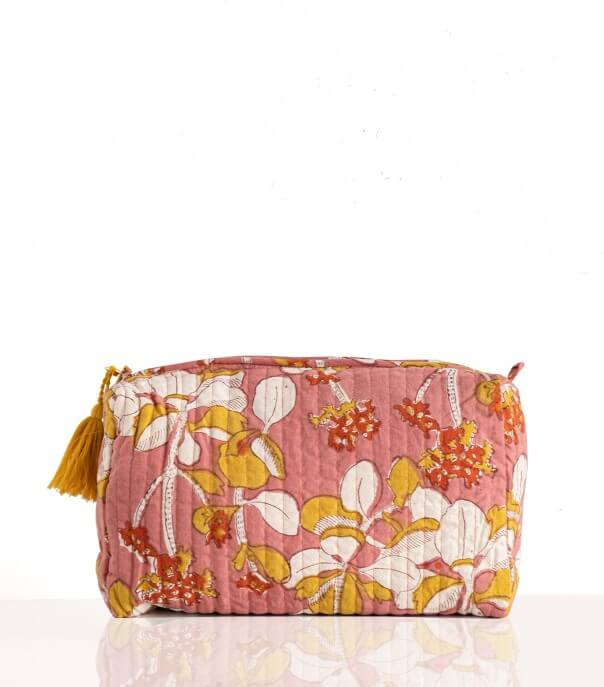 Trousse de maquillage vieux rose