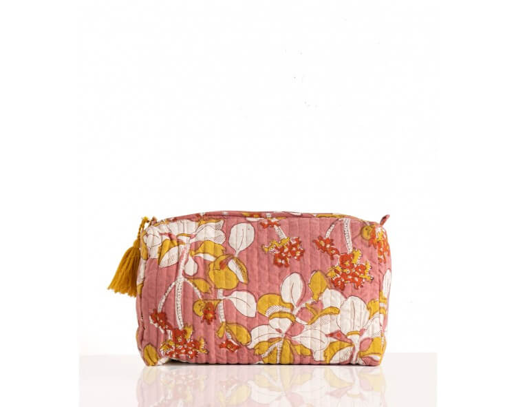Trousse de maquillage vieux rose
