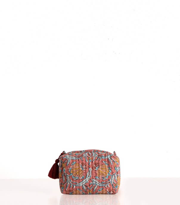 Trousse de maquillage vieux rose