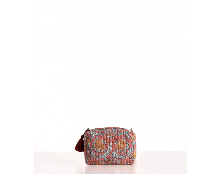 Trousse de maquillage vieux rose