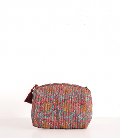 Trousse de toilette vieux rose