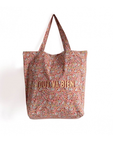 Tote bag vieux rose