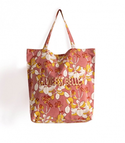 Tote bag vieux rose