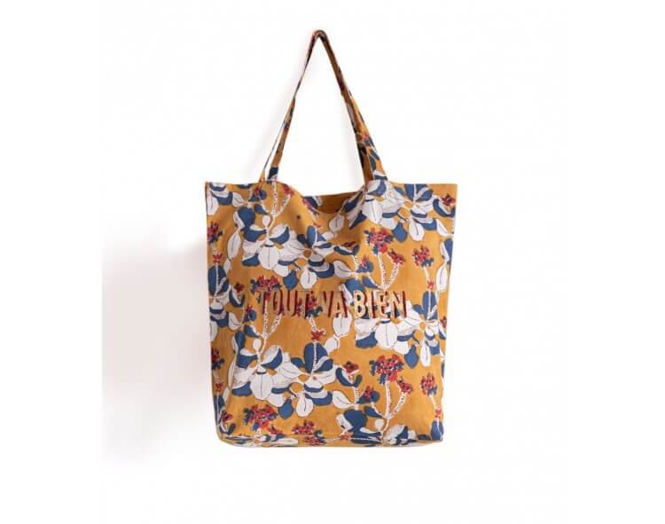 Tote bag jaune moutarde