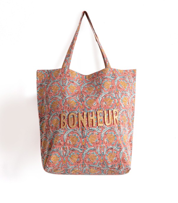 Tote bag vieux rose