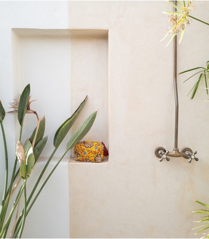 Trousse de toilette jaune moutarde