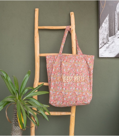 Tote bag vieux rose