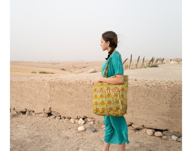 Tote bag jaune moutarde