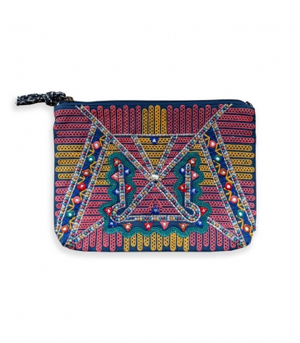 Pochette zippée en coton