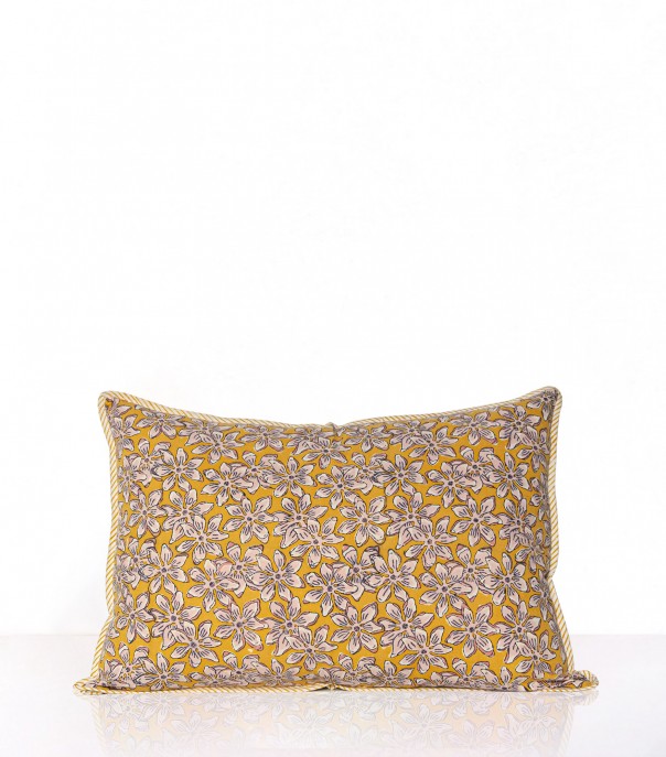 Housse de coussin moutarde