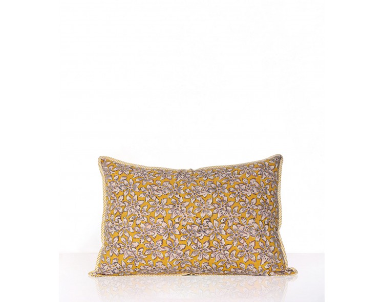 Housse de coussin moutarde