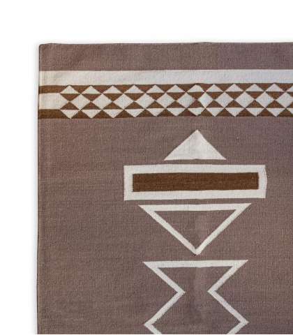 Tapis en laine 90x150 cm - marron