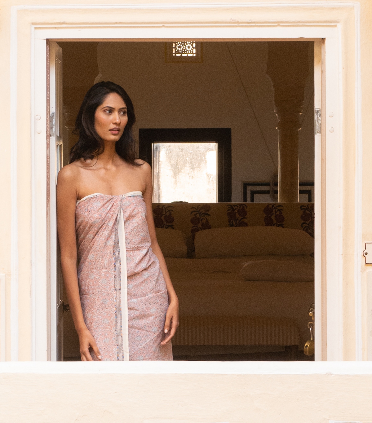 Foulard 110x200 cm - vieux rose