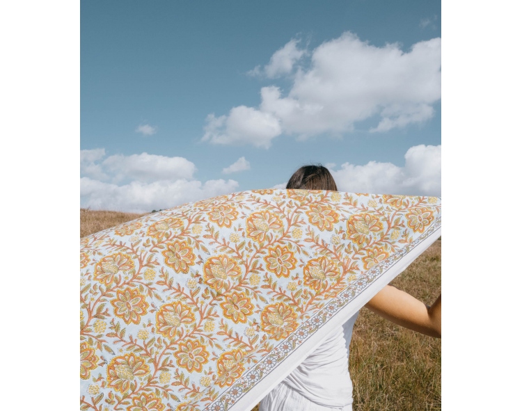 Printed scarf - light blue