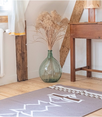 Tapis en laine 90x150 cm - marron