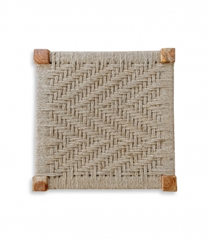 Tabouret indien 40x40x45 cm - beige