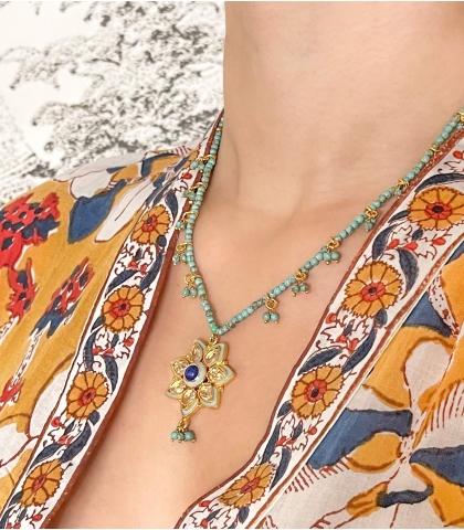 Collier indien lapis lazuli