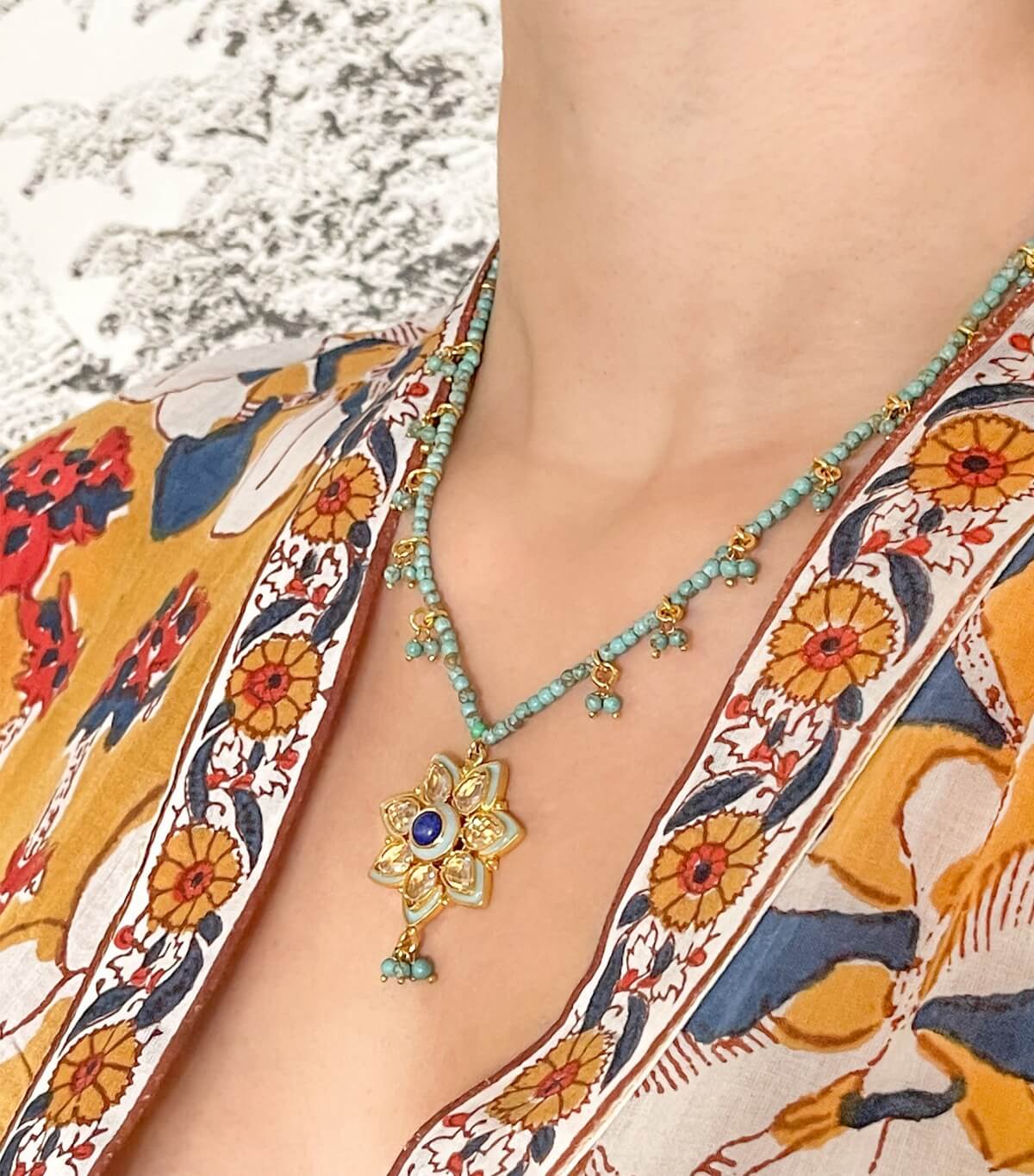 Lapis lazuli indian necklace
