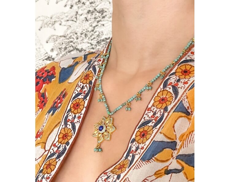 Collier indien lapis lazuli
