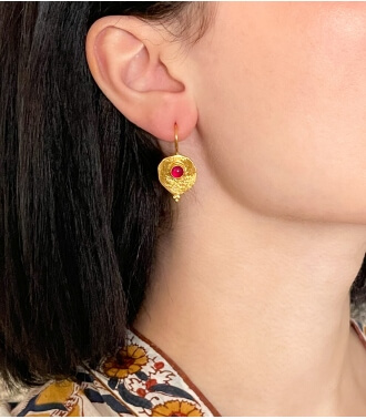 Indian red quartz earrings