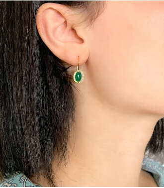 Boucles d'oreilles onyx vert