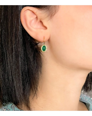 Boucles d'oreilles onyx vert