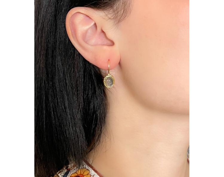 Labradorite gold plated earrings