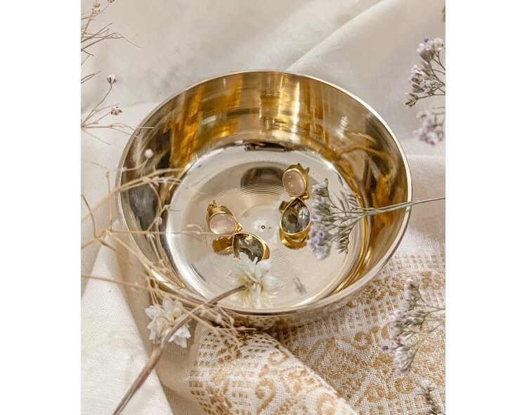 Boucles d'oreilles quartz fumé