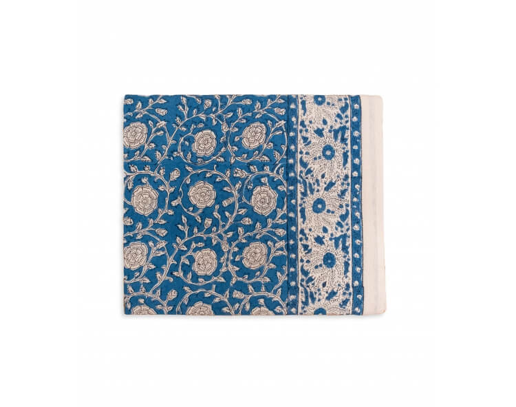 Nappe imprimée 140x235 cm - bleue