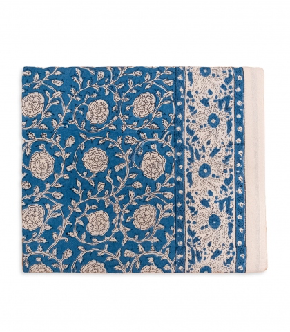 Nappe imprimée 175x350 cm - bleue