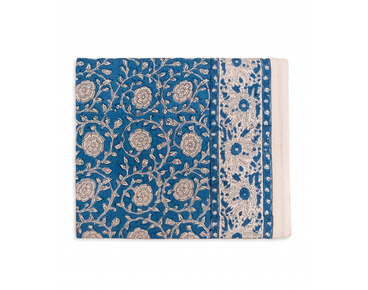 Cotton table cloth 69x138 inches - blue