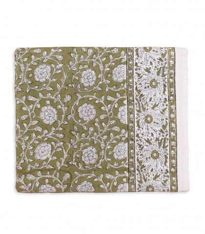 Cotton table cloth 69x138 inches - olive