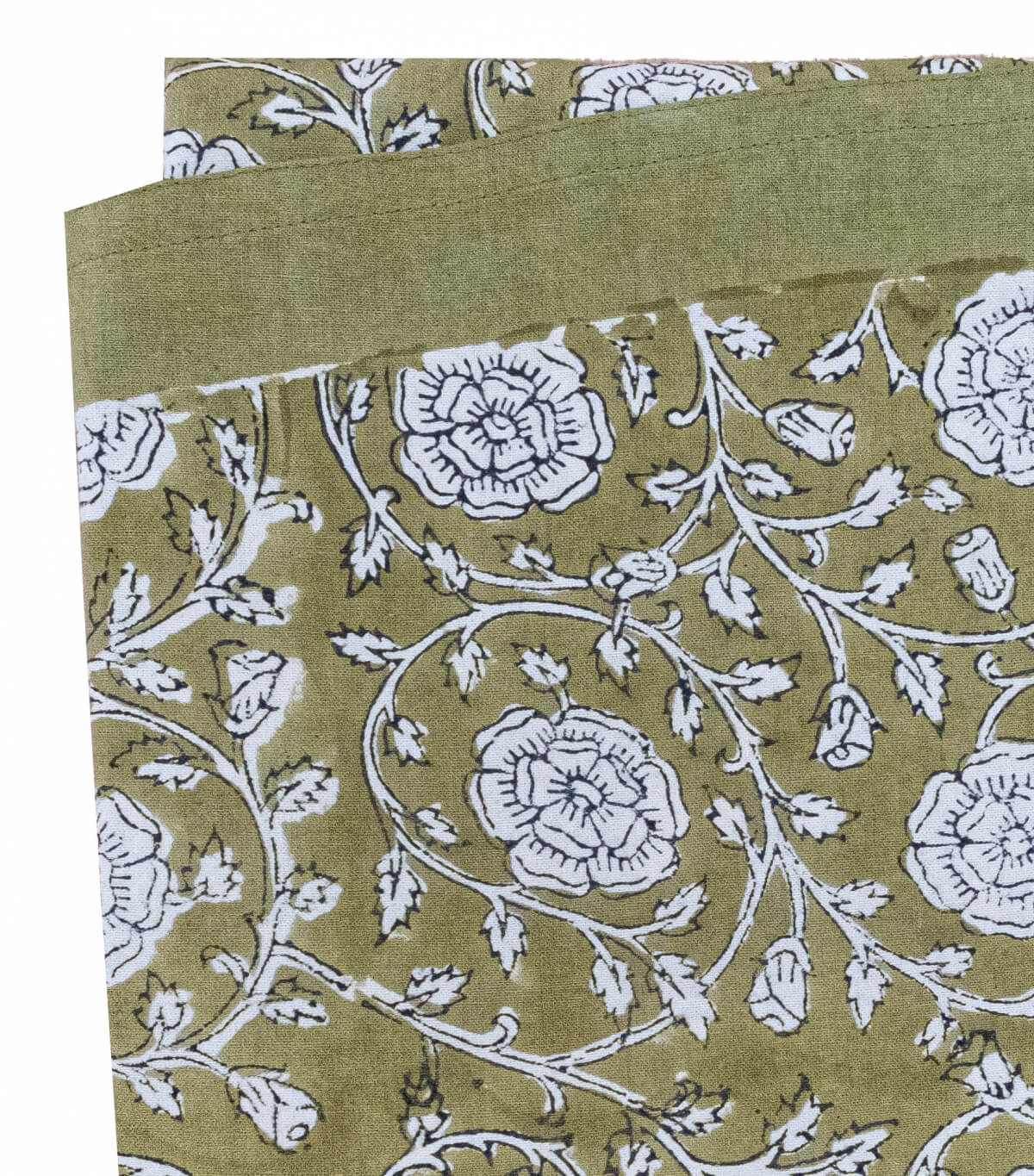 Printed table cloth 69 inches - olive