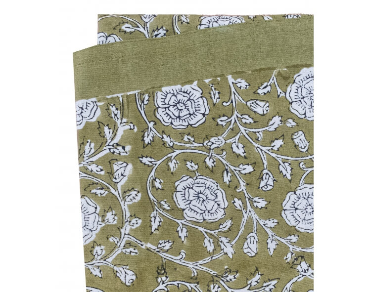 Printed table cloth 69 inches - olive