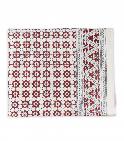 Cotton table cloth 69x138 inches - red