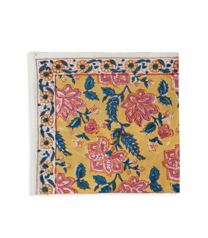 Printed napkin 18x18 inches - multi yellow