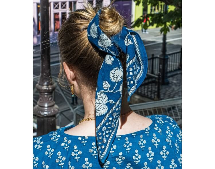 Indigo cotton scarf