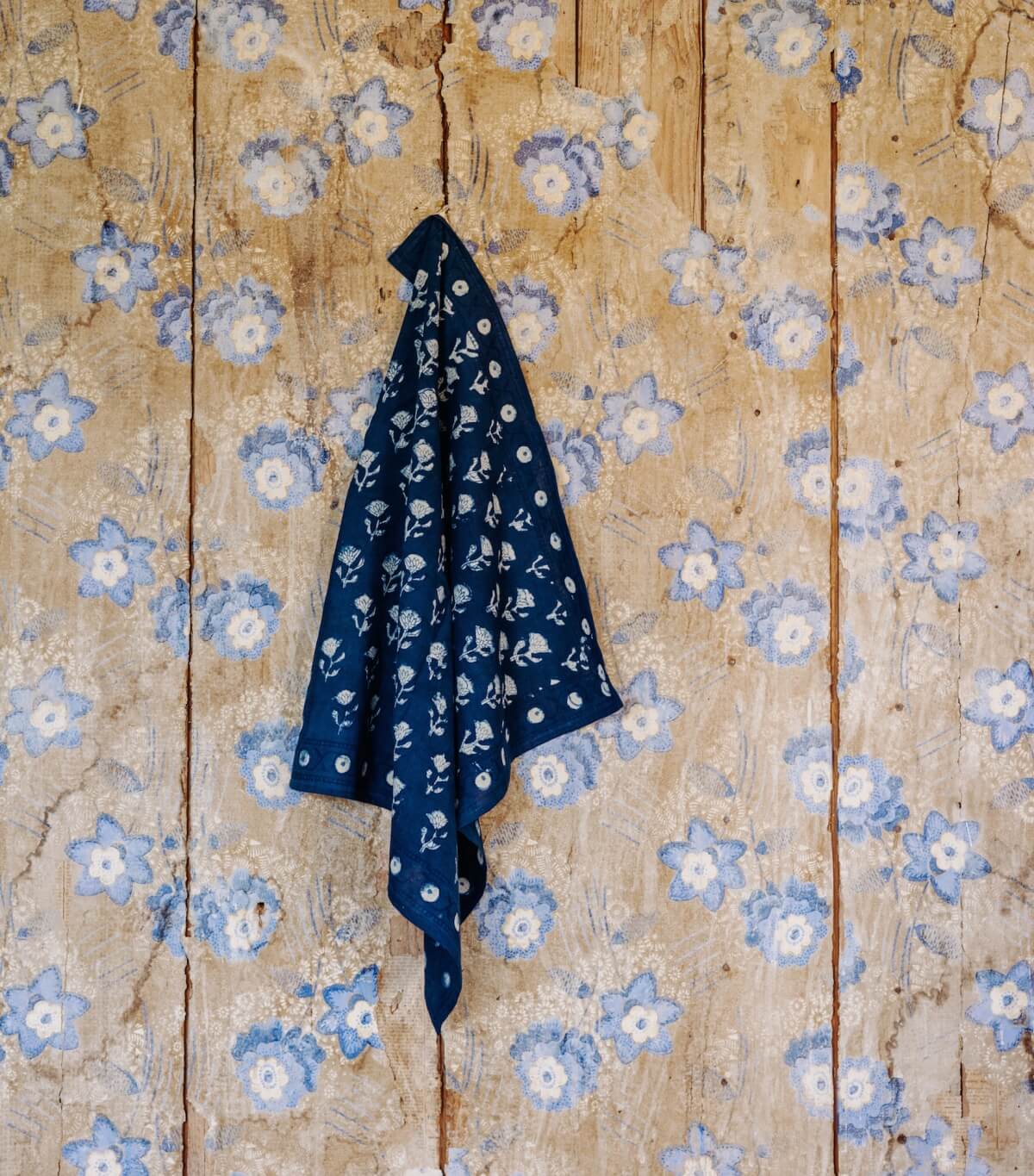 Bandana en coton bleu indigo
