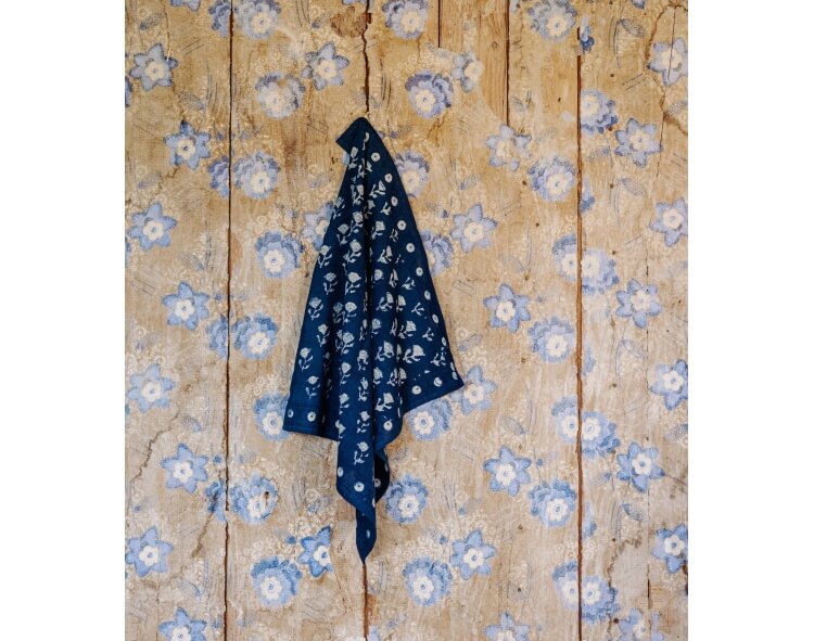 Bandana en coton bleu indigo
