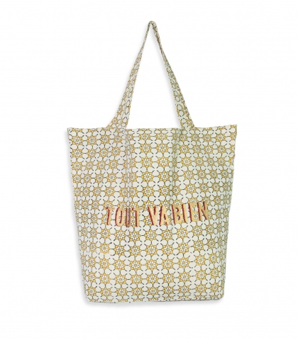Tote bag en coton 41x46x13 cm - jaune